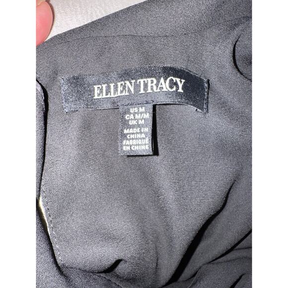 Ellen Tracy Black Floral Sleeveless Mock Neck Blouse Top Women’s Size M - Picture 4 of 4